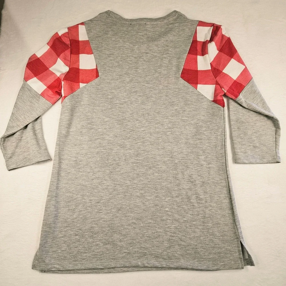 Gameday Couture Alabama Crimson Tide Roll Tide Plaid 3/4 Sleeve Tunic Top Small - Picture 7 of 10